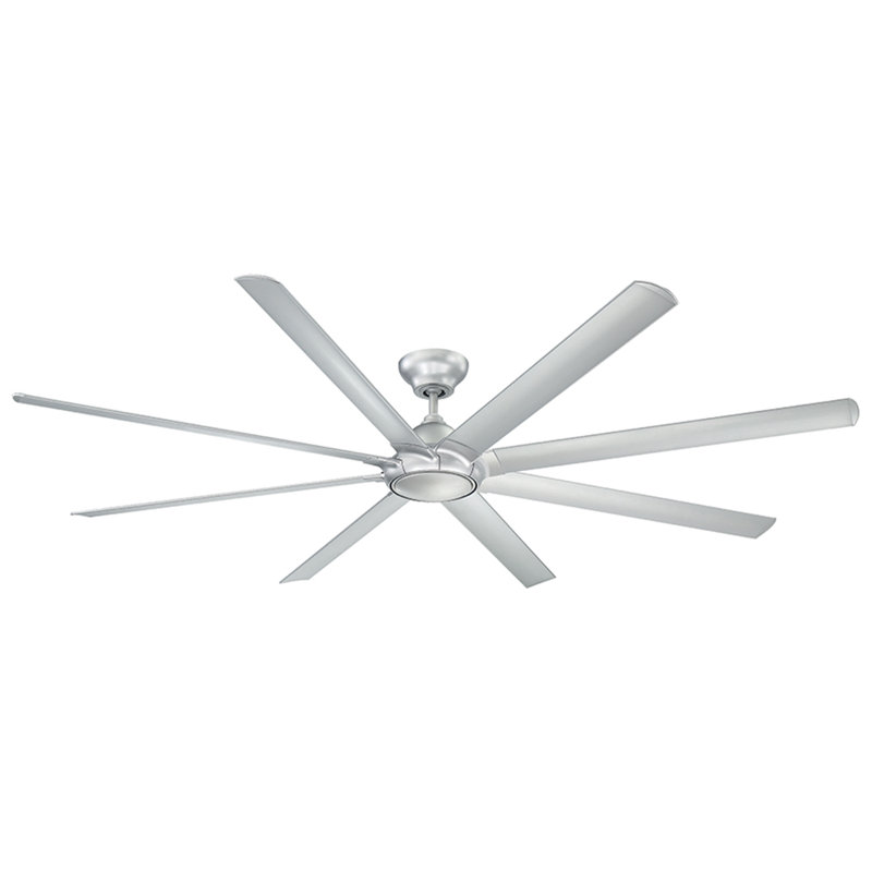 Hydra 8 - Blade Indoor/Outdoor LED Smart Ceiling Fan With Wall Control and Light Kit Included, Works With Alexa and iOS or Android App