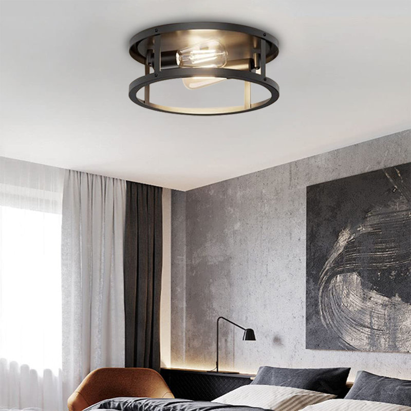 Plafonnier encastré en métal 2 lumières
