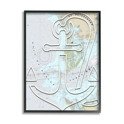 Carte détaillée Tampa Bay Florida Anchor Symbole par Lil 'Rue - impression