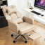 Fauteuil de travail inclinable 155 avec cuir souple beige, dossier haut