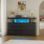 Adriel 6 Drawer 47.3" W Black Dresser With Power Outlet And Led Light-217373373