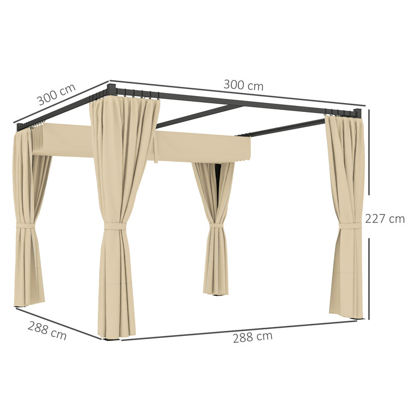 2.27m x 3m x 3m Pergola, Khaki