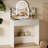 30" Fluted Makeup Vanity Desk with 3-Color Dimmable Arched LED Mirror, Storage Drawers & Open Side Shelves, White-250750668