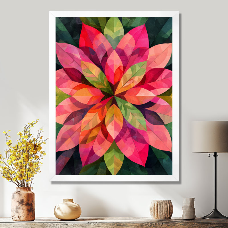 Rene - Décoration murale florale, H 44 po x l 34 po, Blanc, Picture Framed