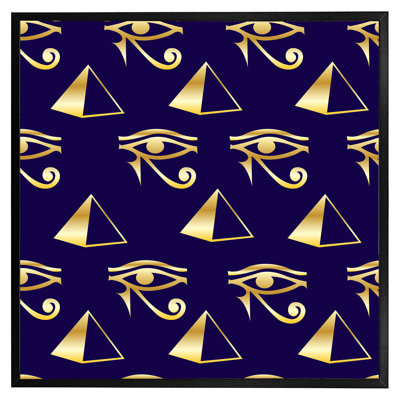 Bhuvi Gold Pyramid & Eye Of Horus - Single Picture Frame Print