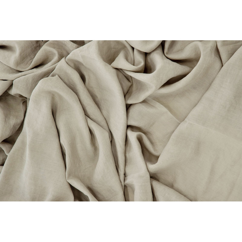 Milo 100% Linen Solid Colour Bedspread, Beige