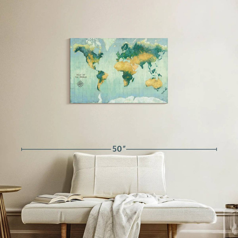 Aliaz Earth Map, 20" H x 30" W