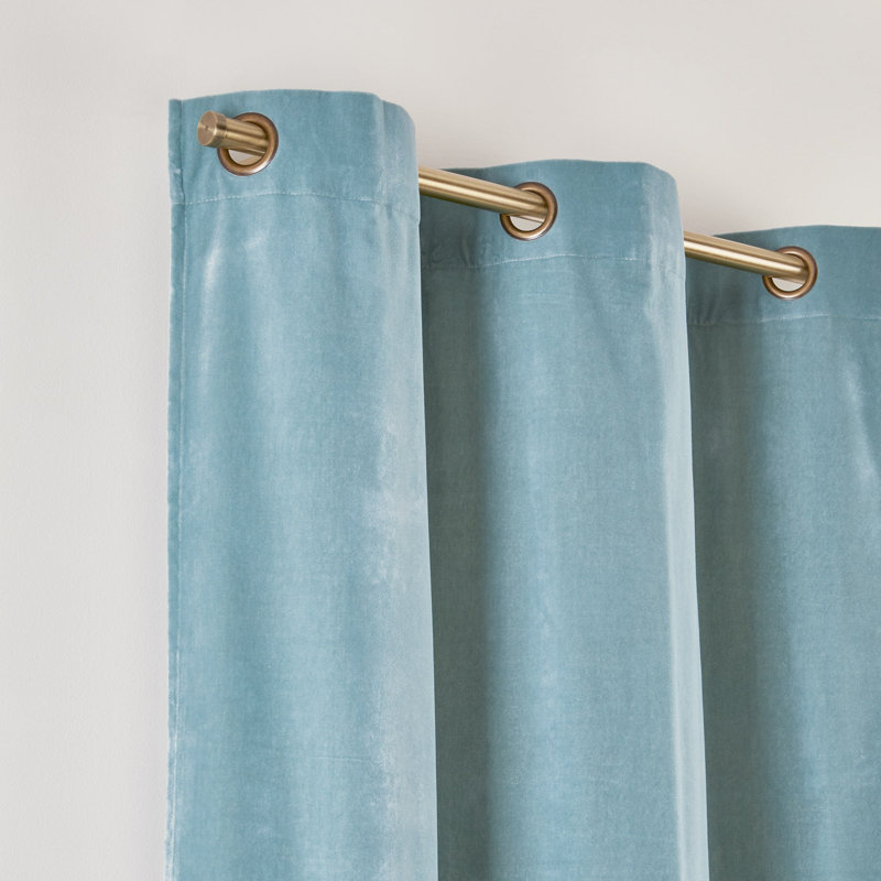 Dario Room Darkening Curtain Single Panel, Blue, 137 x 280cm
