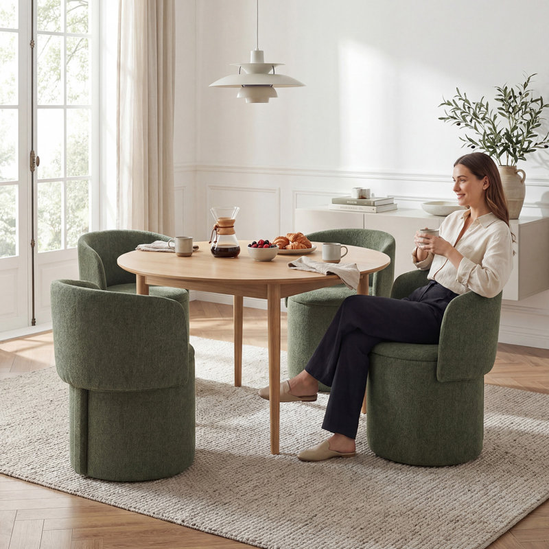 Upholstered Dining Chair, Green, Green