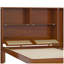 Lit simple en bois avec deux casiers de rangement, un tiroir et une tablette de rangement sur la tête de lit, lit plateforme multifonctionnel en rotin naturel-1866823254
