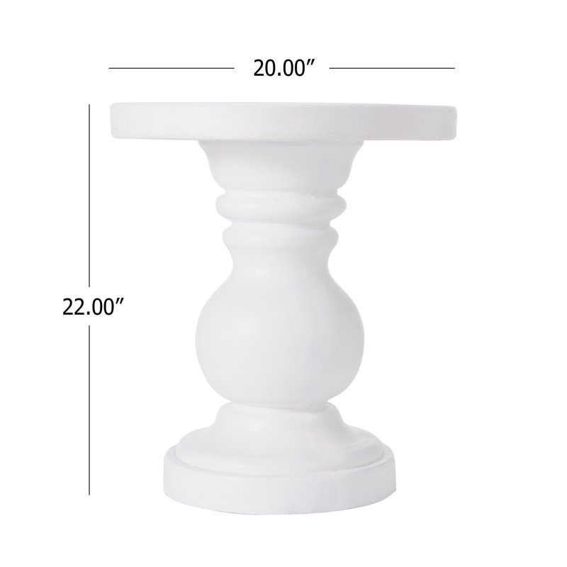Virello Outdoor/Indoor Modern Sculptural Handmade MgO Side Table with Rounded Pedestal Base