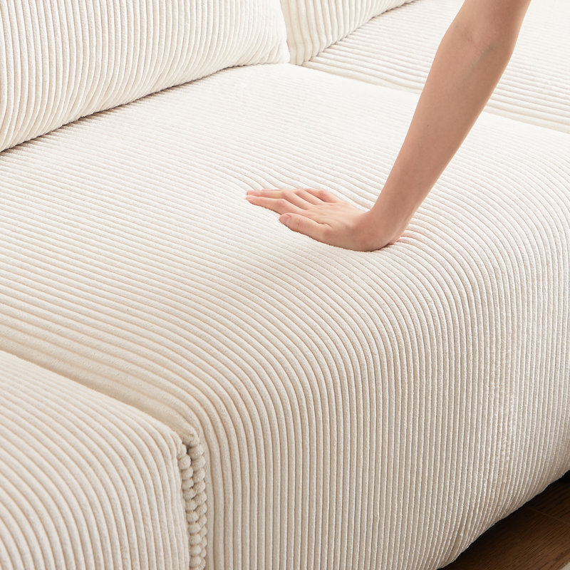Velours côtelé 8 places pour différentes pièces - beige, moderne, avec ports de chargement, salon, chambre à coucher et salon beige, 8 coussins de confort combinés et en forme de C