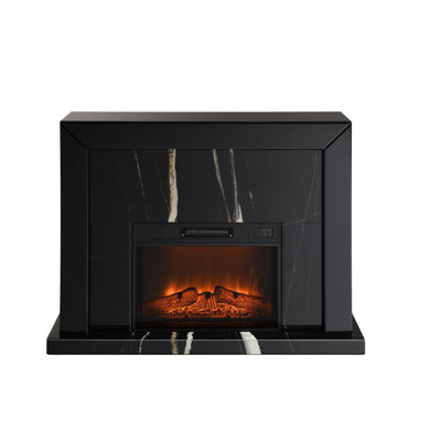 Drisana Black Mirrored Finish Fireplace