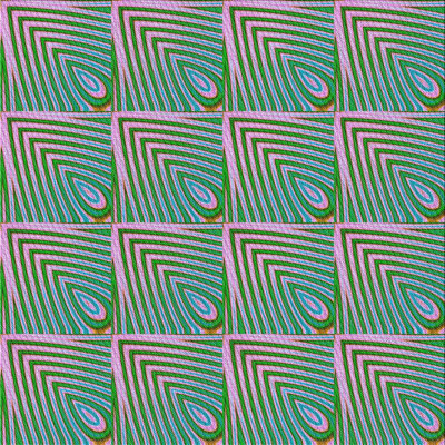 Tapis vert/gris à motifs