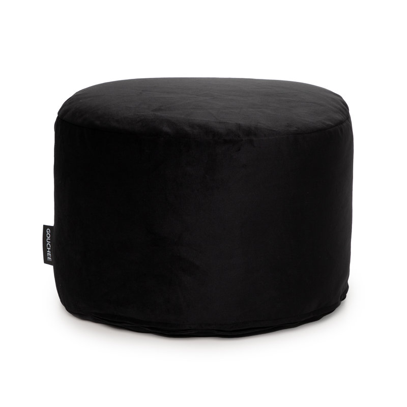 Franka Velvet Ottoman, Black Velvet