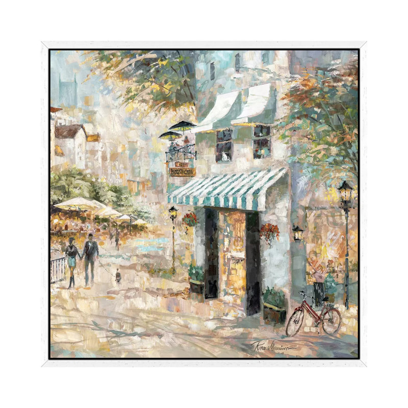 Rooftop Café Detail II 1 Piece Wall Art on Canvas, 45.72 cm H x 45.72 cm W, White Framed