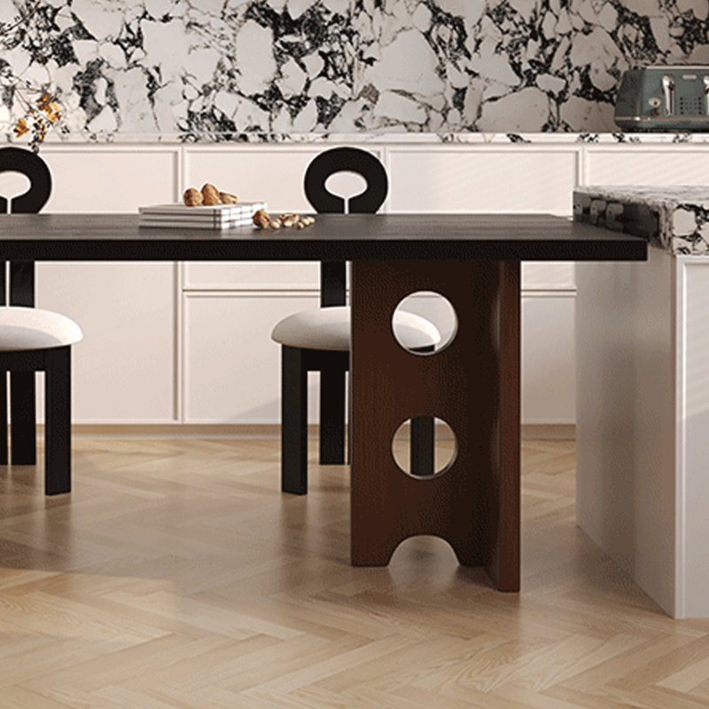 Retro-style creative dining table design, 29.52”H x 55.11”L x 27.55”W