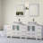 Ravenna 84" Freestanding Double Sink Bathroom Vanity with Engineered Marble Top and Matching Mirrors-23188991