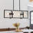 4-Light Rectangular Chandelier With Textured Glass