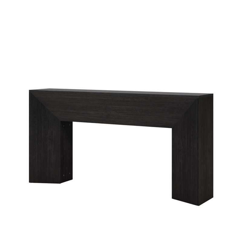 Table d'appoint de 63 pouces, table d'appoint moderne en bois noir