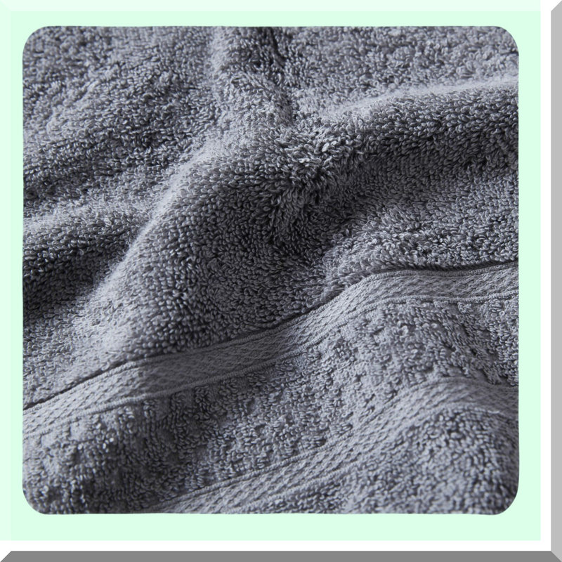 UltraSoft Absorbent Cotton Bath Towels Set - 6 Piece, Fade Resistant, Fashionable Oceane Grey Bathroom Decor