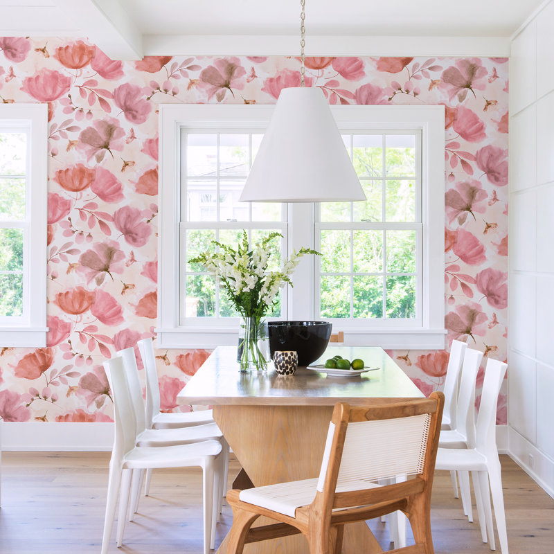  Papier peint floral Zahra, Rose