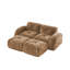 Canapé modulaire en velours capitonné 2 places Camel avec repose-pieds mobile, aucun assemblage requis-479510673