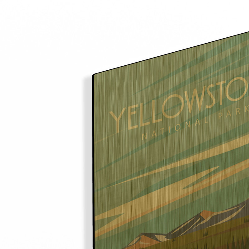 «Yellowstone National Park» par l'Arctique, art mural en métal doré, 16 po x 24 po, 16 po x 24 po