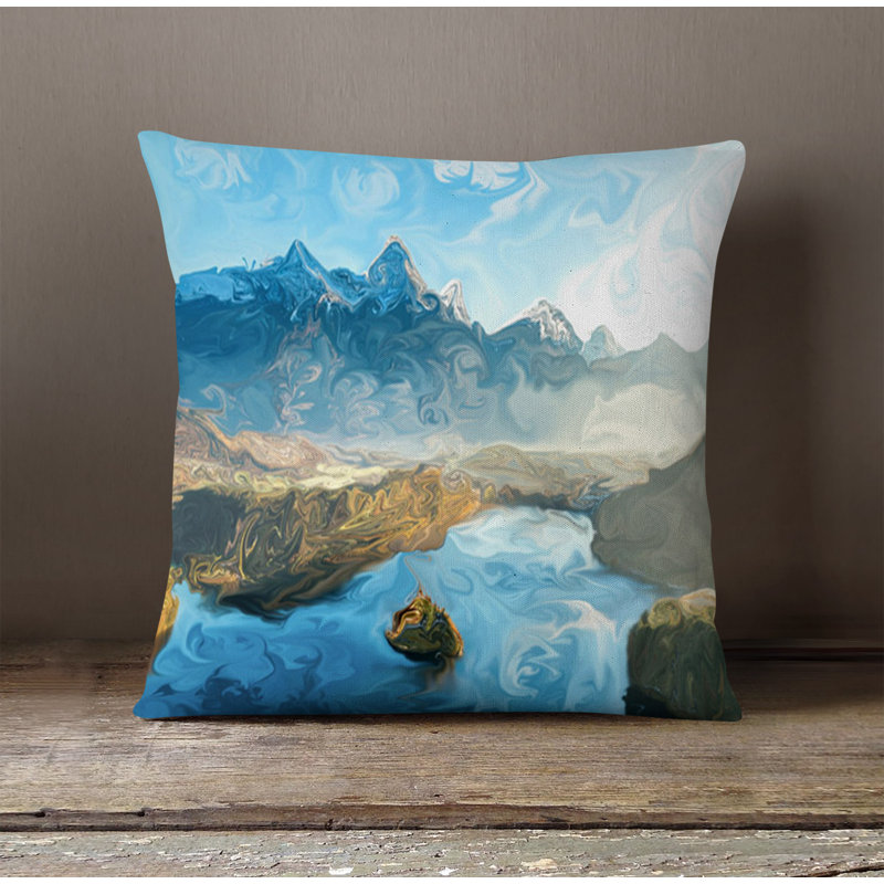 Throw Pillow With Insert, 20"H x 20"W, Blue 6