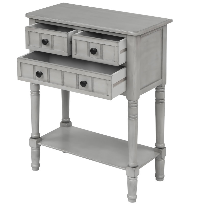 Console étroite, Gris délavé, Gris délavé, Gris délavé
