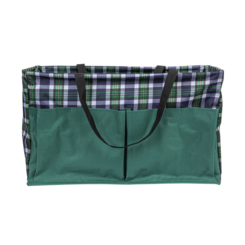 Sac fourre-tout polyvalent avec poches Maiko Krush, Tissu écossais vert