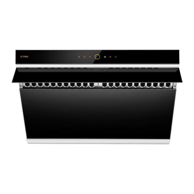 Hotte de cuisine FOTILE mains libres, fixation murale sous meuble, verre noir