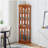 Corner Curio Cabinet with 5 Shelves and Lighting System, Oak(E26 light bulb not included)