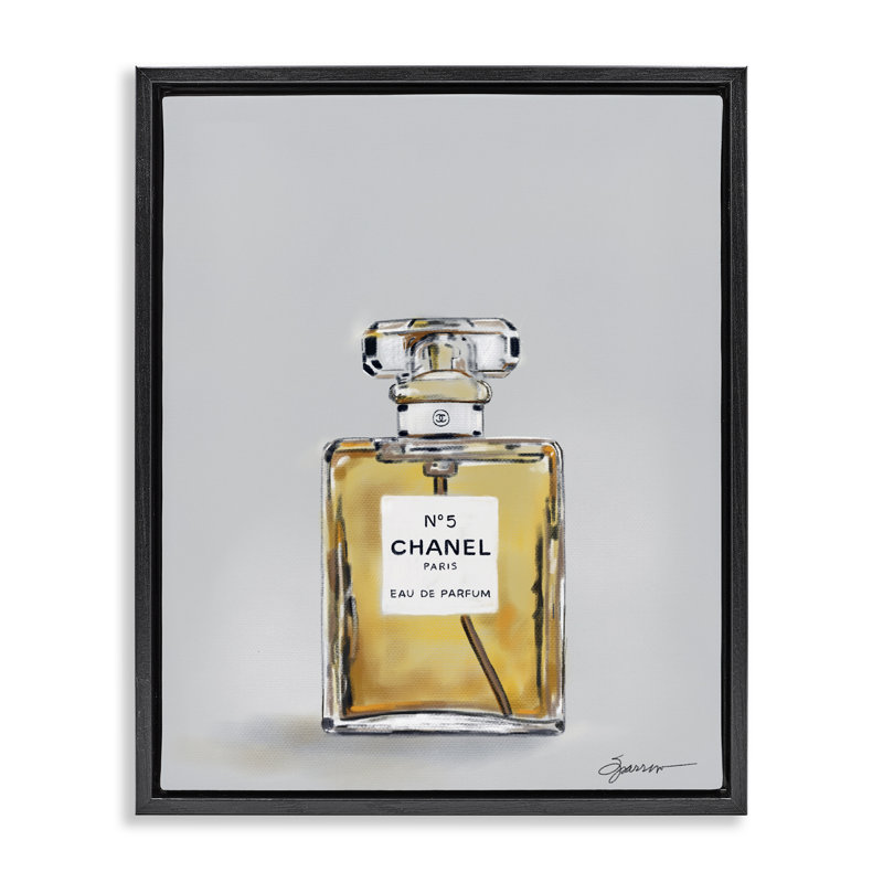 Elegant Luxury Perfume Floating Frame, design by Mary Sparrow, 21" H x 17" W, Jet Black Floater Frame