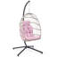 Balancelle en tissu PE rotin et en tissu avec support, capacité de 350 lb Ecolistro-710577557