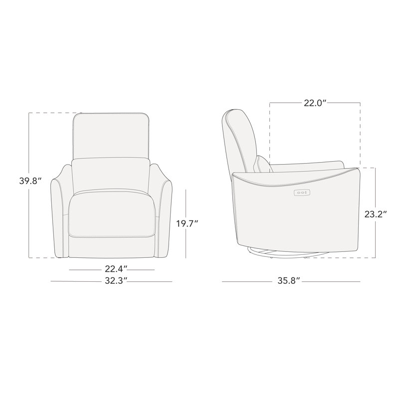 Fauteuil inclinable électrique pivotant rembourré Cadavid, Terracotta