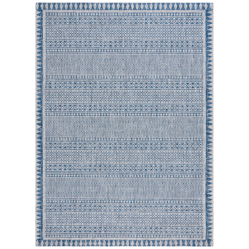 Tapis d'intérieur / extérieur à motif géométrique Cestaric Performance, Rectangle 6 pi 7 po x 9 pi 6 po