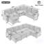 Lit en forme de U en gris avec amplement d'espace de rangement et tissu de chenille doux Caractéristiques d'optimisation modernes-760329104