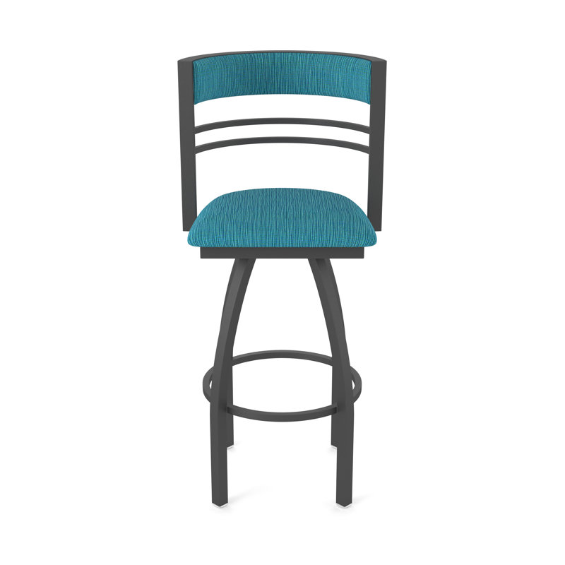 Hunter Swivel Stool, Tabouret de bar (siège d'une hauteur de 30 po), Étain, Tissu-graphique marée