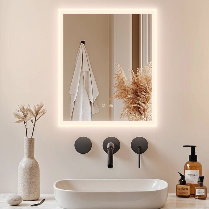 Backlit Led Wall Mirror, 50 cm H x 40 cm W