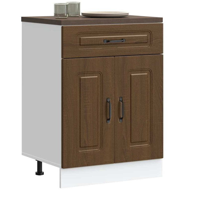 Kitchen Base Cabinet Kalmar Engineered Wood, Brown Oak