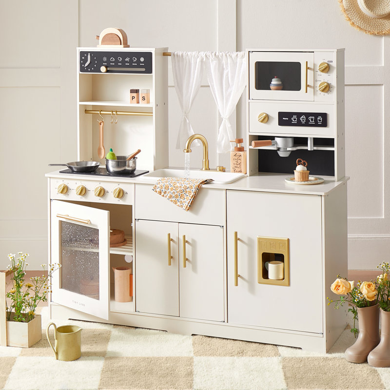 Tiny Land® Play Kitchen with Running Water - Iconic Aqua Kitchen in Cream