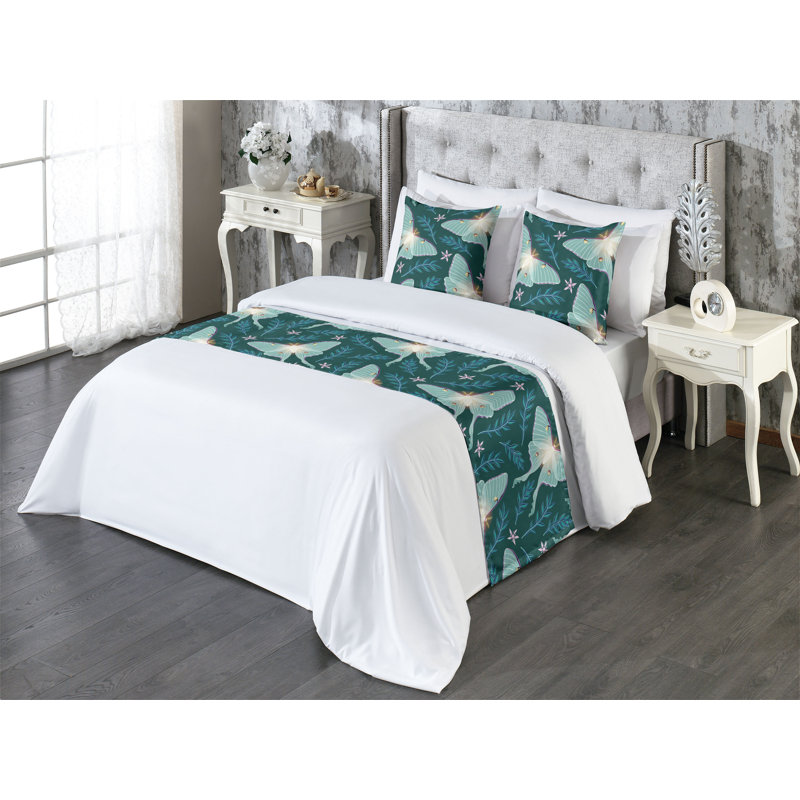 Ensemble de chemin de lit Ambesonne Jungle Boho Dreamy Butterfly, Très grand