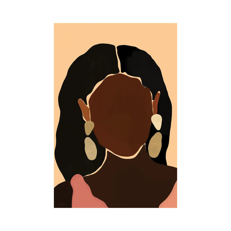 « Monae » par Bria Nicole-impression d’art graphique, Pas de tapis, Toile tendue, H 18 po x l 12 po x 1,5 po