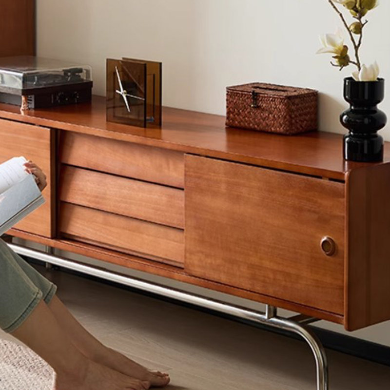 Retro style design sense solid wood TV cabinet