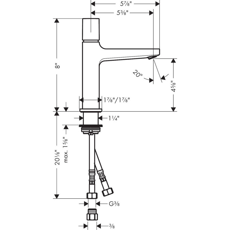 Metropol Low Flow Water Saving Single Hole Bathroom Faucet, Brushed Nickel