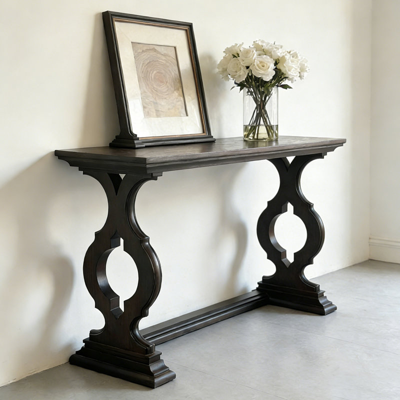 American-style simple black console table