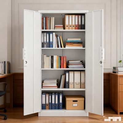 70-inch 2-door File Cabinet With Lock, 4 Adjustable Shelves, Heavy-duty Steel Construction, For Commercial Office, Home Office, Legal Size & Letter Fi by Ivy Bronx