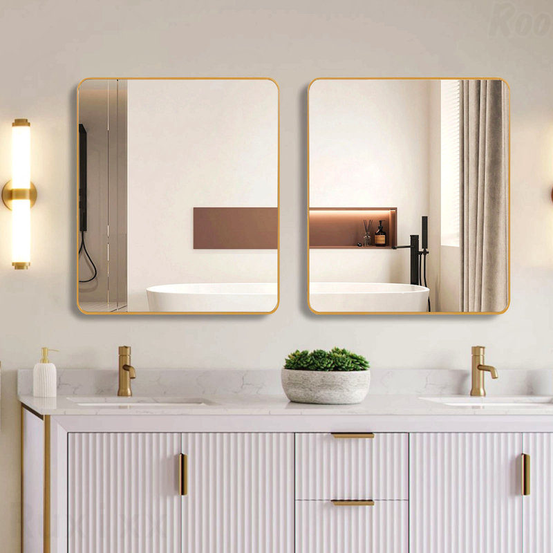 Miroir d'appoint 36 x 36 po, Doré, 36 po x 36 po