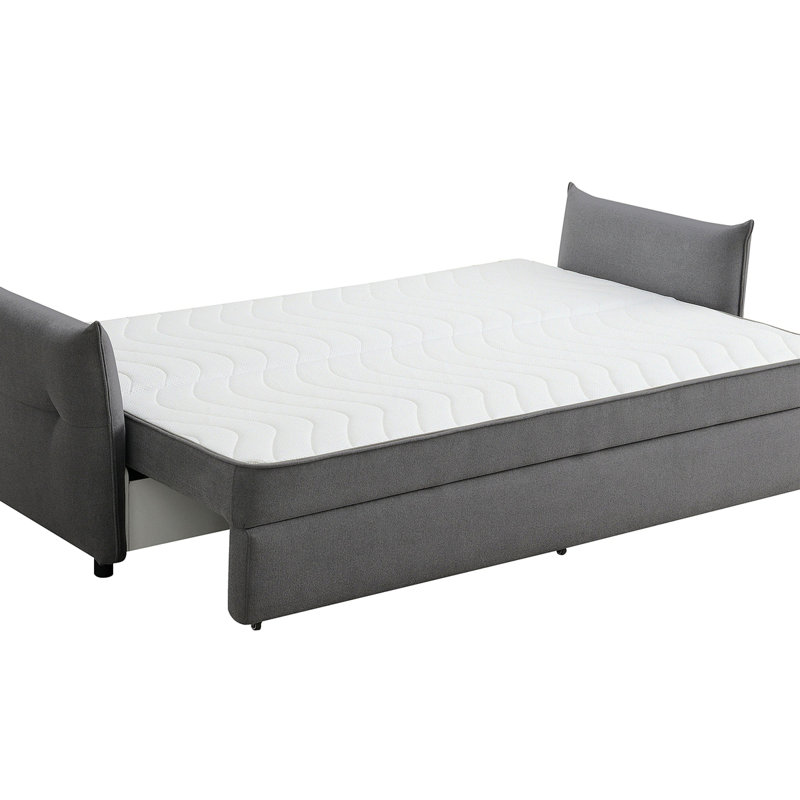 Canapé-lit en tissu Brosius, Gris, H 36,06 po x l 87,02 po x P 32,02 po, Tissu gris